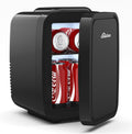 Mini Fridge 4 Liter/6 Can Portable Compact Refrigerator | for Bedroom Office Dorm Car, Fast Cooling, Low Noise, 100-125V AC/5-12V USB, for Skincare, Food, Drinks(Black)