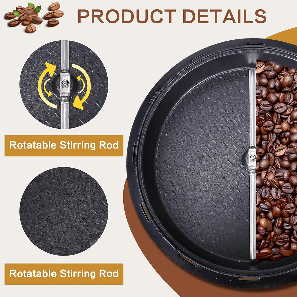 Electric Coffee Bean Roaster for Home Use 1.1lb Capacity Temperature Control (0-240℃), Non-Stick, Perfect for Beginner Roasting, 1200W, 110V